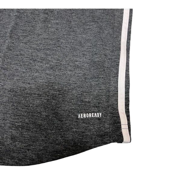 Adidas Stripe Training Tank Top GN1537 Gray Muscle Workout Logo - Picture 6 of 7